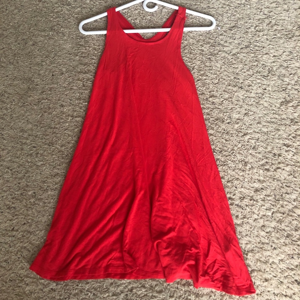red swing dress // hollister